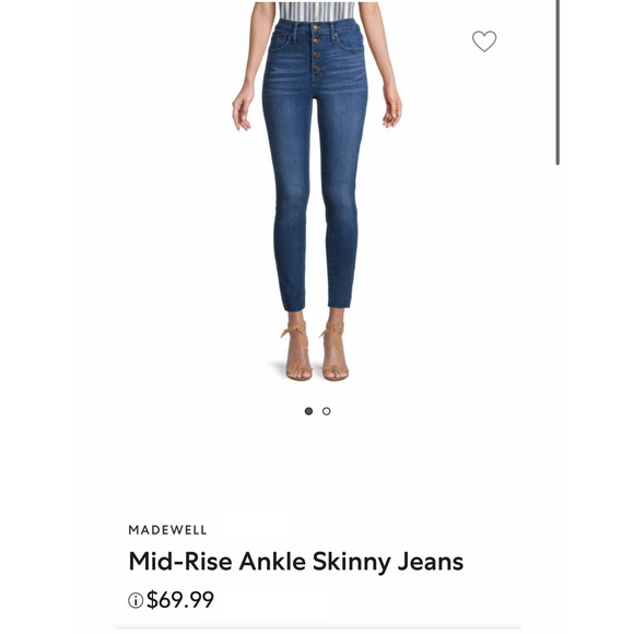 NEW $70 MADEWELL Skinny Jeans Medium Wash Mid Rise Denim Ankle Stretch 25 - Picture 11 of 11